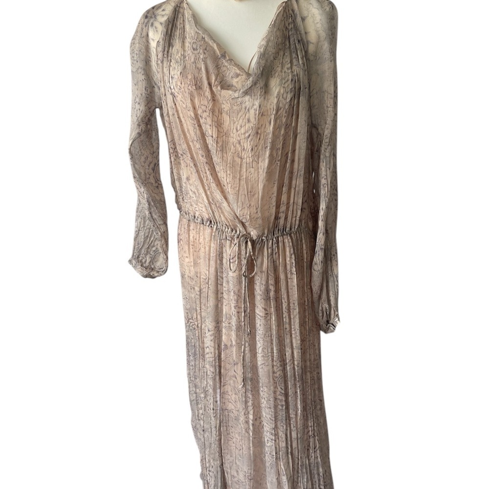 Elegant Beige Long Sleeve Dress Zara